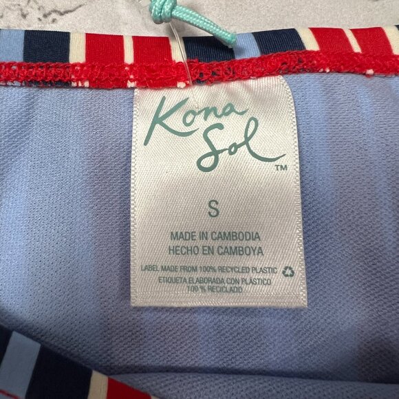 NEW Kona Sol Bikini Bottom Size S Striped Red Navy Blue Hipster TARGET NWT - Picture 8 of 9